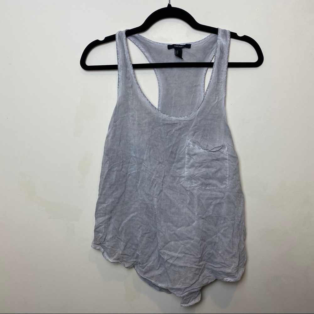 Grey Crinkle texture light weight tank top